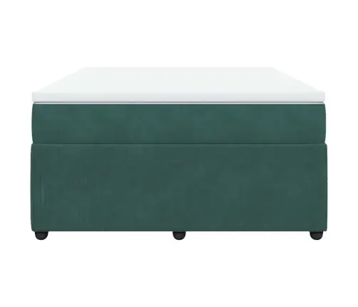 Lova Su Spyruoklėmis Ir Čiužiniu, Žalia, 140X190 cm Aksomas