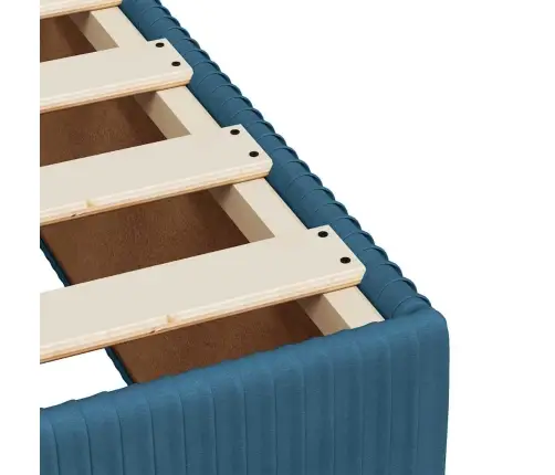 Atsperu Gulta Ar Matraci, Tumši Zils Samts, 140X190 Cm Vidaxl