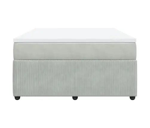 Atsperu Gulta Ar Matraci, Gaiši Pelēka Samts, 140X200 Cm Vidaxl