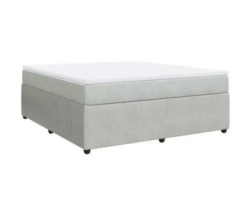 Atsperu Gulta Ar Matraci, Gaiši Pelēka Samts, 180X200 Cm Vidaxl