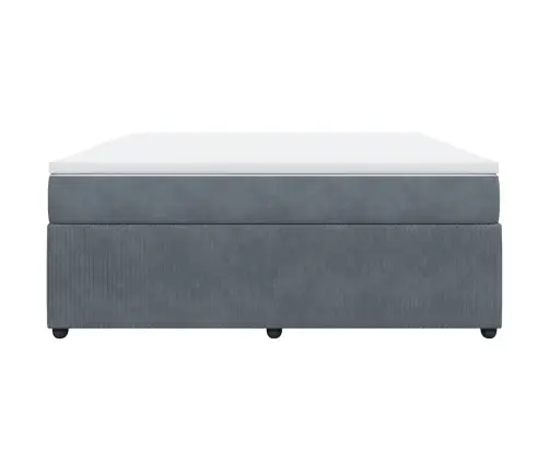 Lova Su Spyruoklėmis Ir Čiužiniu, Pilka, 180X200 cm Aksomas