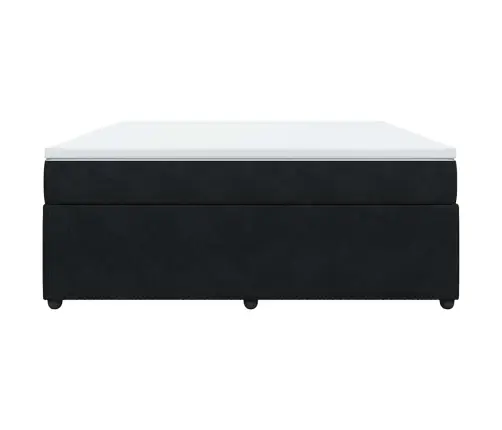 Kontinentaalvoodi Madratsiga, Must, 180X200 cm Samet