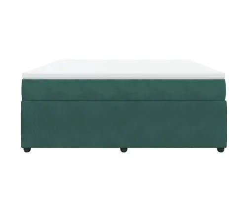 Atsperu Gulta Ar Matraci, Tumši Zaļš Samts, 180X200 Cm Vidaxl