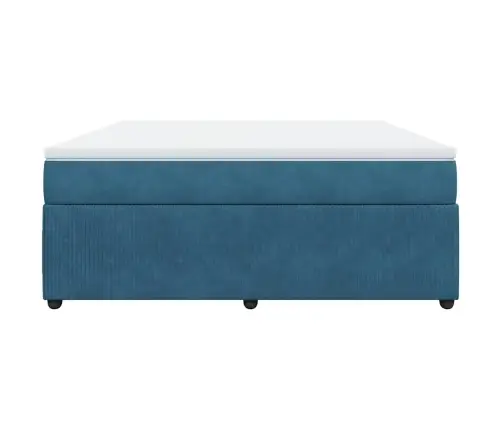 Lova Su Spyruoklėmis Ir Čiužiniu, Mėlyna, 180X200 cm Aksomas Lova Su Spyruoklėmis Ir Čiužiniu, Mėlyna, 180X200 cm Aksomas