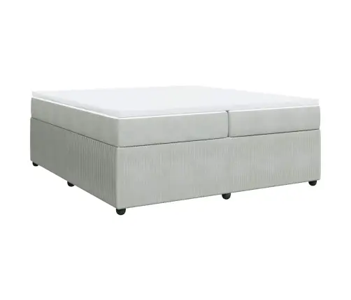 Atsperu Gulta Ar Matraci, Gaiši Pelēka Samts, 200X200 Cm Vidaxl