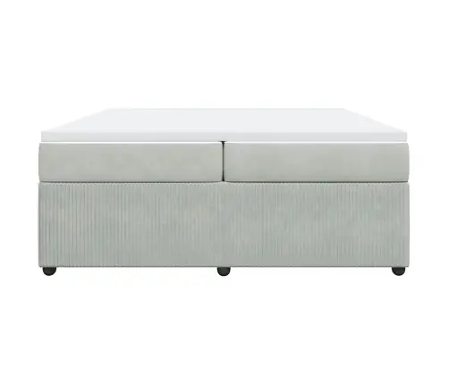 Atsperu Gulta Ar Matraci, Gaiši Pelēka Samts, 200X200 Cm Vidaxl