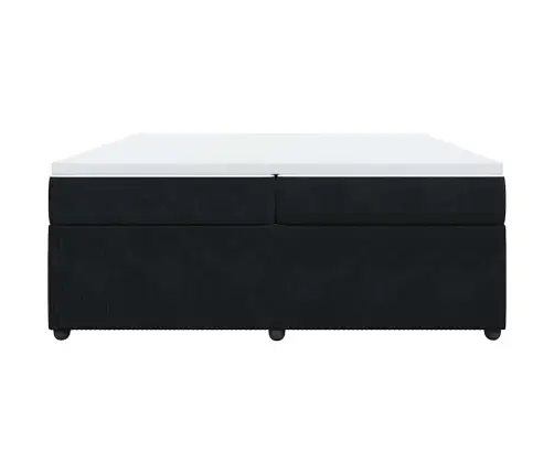 Kontinentaalvoodi Madratsiga, Must, 200X200 cm Samet