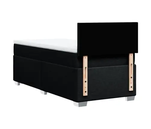 Atsperu Gultas Rāmis Ar Matraci, Melna, 80X200 Cm, Audums Vidaxl