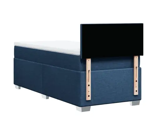 Lova Su Spyruoklėmis Ir Čiužiniu, Mėlyna, 120X200 cm Audinys