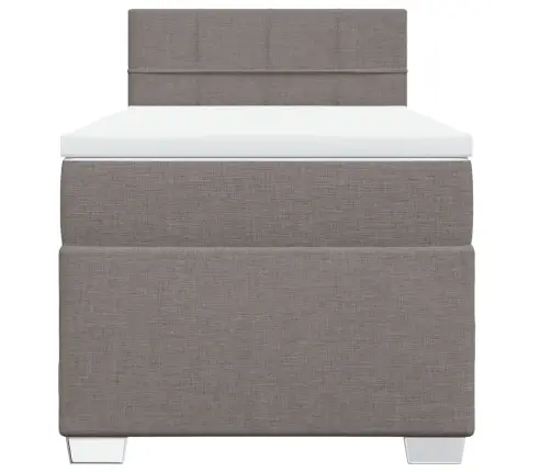 Atsperu Gultas Rāmis Ar Matraci, Pelēkbrūns, 80X200 Cm, Audums Vidaxl