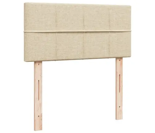 Atsperu Gultas Rāmis Ar Matraci, Krēmkrāsas, 80X200 Cm, Audums Vidaxl