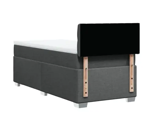 Lova Su Spyruoklėmis Ir Čiužiniu, Tamsiai Pilka, 80X200 Cm