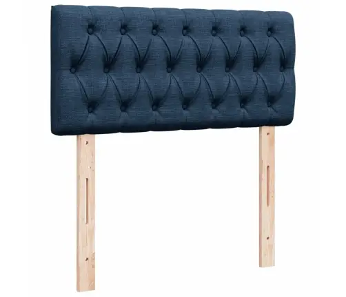 Atsperu Gultas Rāmis Ar Matraci, Zils, 80X200 Cm, Audums Vidaxl