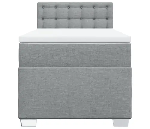 Lova Su Spyruoklėmis Ir Čiužiniu, Pilka, 80X200cm Audinys