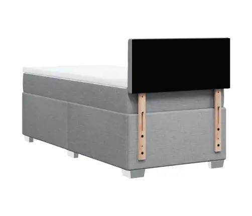 Lova Su Spyruoklėmis Ir Čiužiniu, Pilka, 80X200cm Audinys