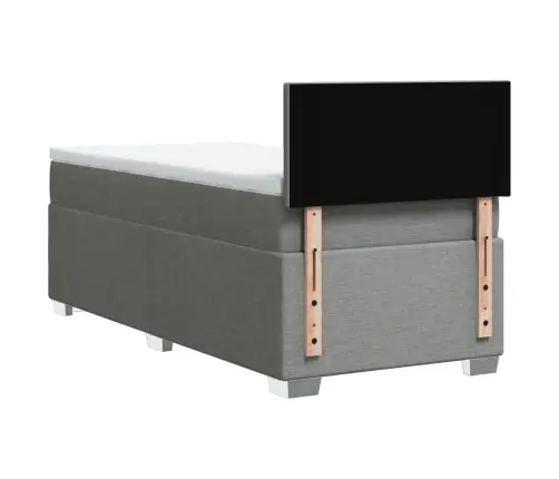 Lova Su Spyruoklėmis Ir Čiužiniu, Pilka, 90X190 cm Audinys