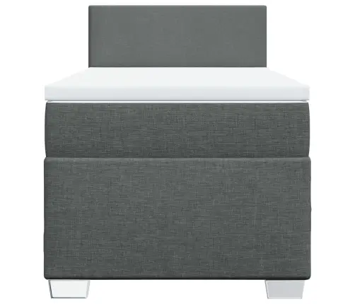 Atsperu Gulta Ar Matraci, Tumši Pelēka, 90X190 Cm, Audums Vidaxl