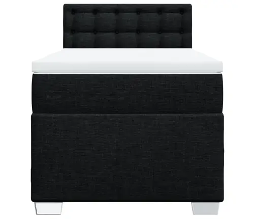 Atsperu Gulta Ar Matraci, Melna, 90X190 Cm, Audums Vidaxl