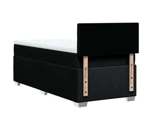 Atsperu Gulta Ar Matraci, Melna, 90X190 Cm, Audums Vidaxl