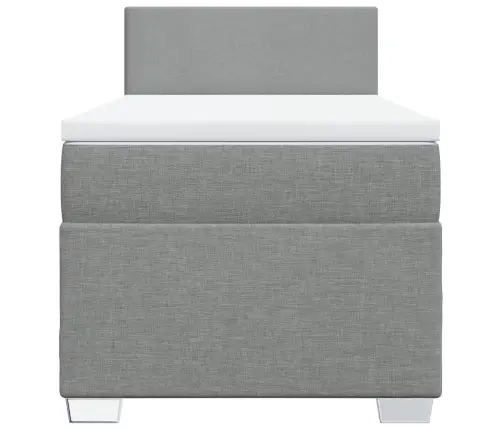 Lova Su Spyruoklėmis Ir Čiužiniu, Pilka, 90X200 cm Audinys