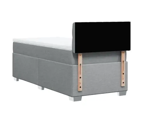 Lova Su Spyruoklėmis Ir Čiužiniu, Pilka, 90X200 cm Audinys