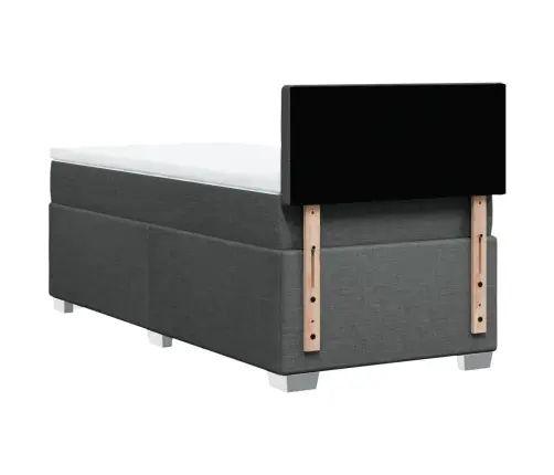 Atsperu Gulta Ar Matraci, Tumši Pelēka, 90X200 Cm, Audums Vidaxl