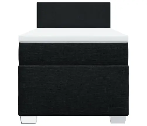 Lova Su Spyruoklėmis Ir Čiužiniu, Juoda, 100X200cm Audinys