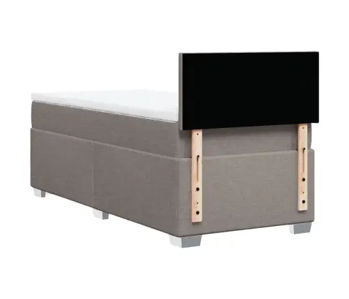 Atsperu Gultas Rāmis Ar Matraci, Pelēkbrūns, 100X200 Cm, Audums Vidaxl