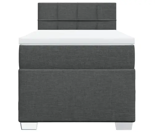 Lova Su Spyruoklėmis Ir Čiužiniu, Pilka, 100X200cm Audinys