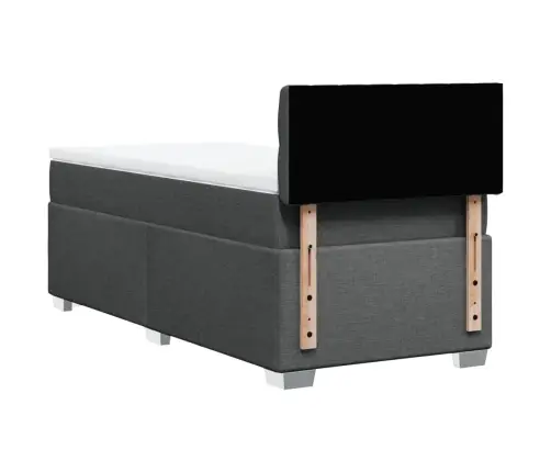 Atsperu Gultas Rāmis Ar Matraci, Tumši Pelēka Audums, 100X200Cm Vidaxl