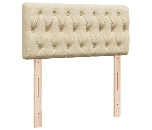 Atsperu Gultas Rāmis Ar Matraci, Krēmkrāsas, 100X200 Cm, Audums Vidaxl