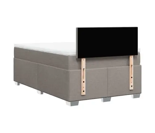 Atsperu Gulta Ar Matraci, Pelēkbrūns Audums, 120X190 Cm Vidaxl