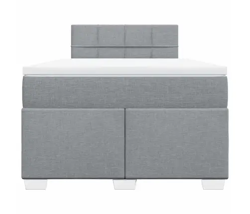 Atsperu Gulta Ar Matraci, Gaiši Pelēka Audums, 120X190 Cm Vidaxl