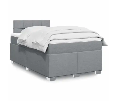 Atsperu Gulta Ar Matraci, Gaiši Pelēka Audums, 120X190 Cm Vidaxl