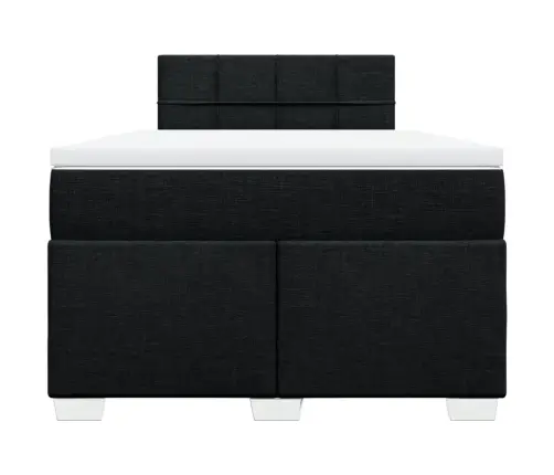 Lova Su Spyruoklėmis Ir Čiužiniu, Juoda, 120X190cm Audinys