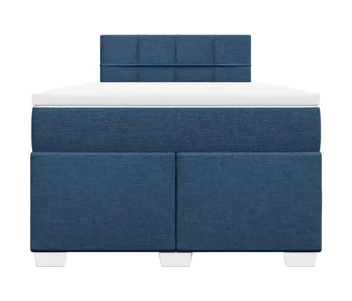 Atsperu Gulta Ar Matraci, Zils Audums, 120X190 Cm Vidaxl