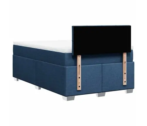 Atsperu Gulta Ar Matraci, Zils Audums, 120X190 Cm Vidaxl