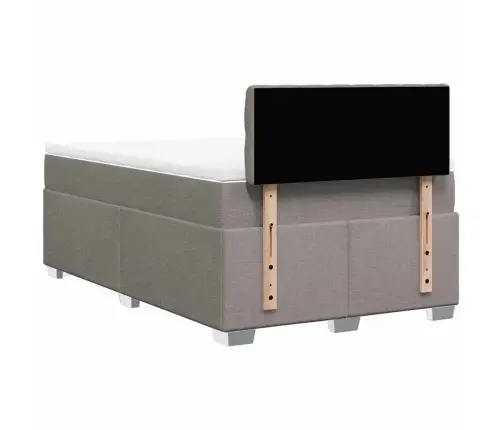 Atsperu Gulta Ar Matraci, Pelēkbrūns Audums, 120X190 Cm Vidaxl