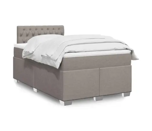 Atsperu Gulta Ar Matraci, Pelēkbrūns Audums, 120X190 Cm Vidaxl