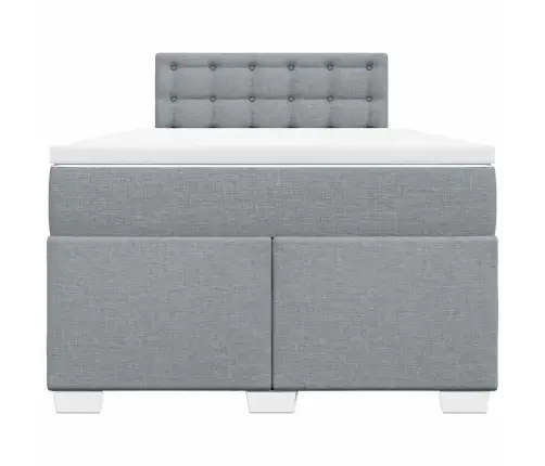 Atsperu Gulta Ar Matraci, Gaiši Pelēka Audums, 120X190 Cm Vidaxl