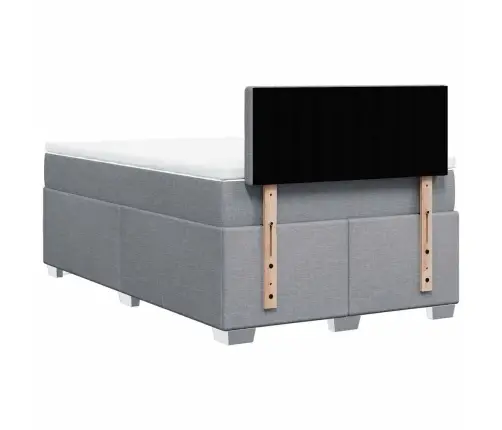 Atsperu Gulta Ar Matraci, Gaiši Pelēka Audums, 120X190 Cm Vidaxl