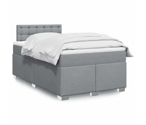 Atsperu Gulta Ar Matraci, Gaiši Pelēka Audums, 120X190 Cm Vidaxl