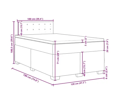 Atsperu Gulta Ar Matraci, Tumši Brūns Audums, 120X190 Cm Vidaxl