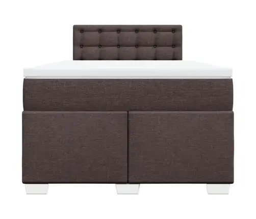 Atsperu Gulta Ar Matraci, Tumši Brūns Audums, 120X190 Cm Vidaxl