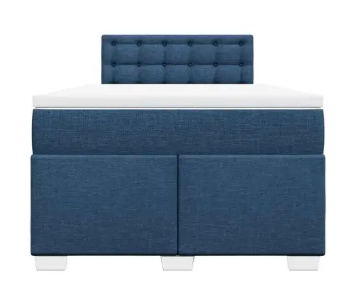 Atsperu Gulta Ar Matraci, Zils Audums, 120X190 Cm Vidaxl