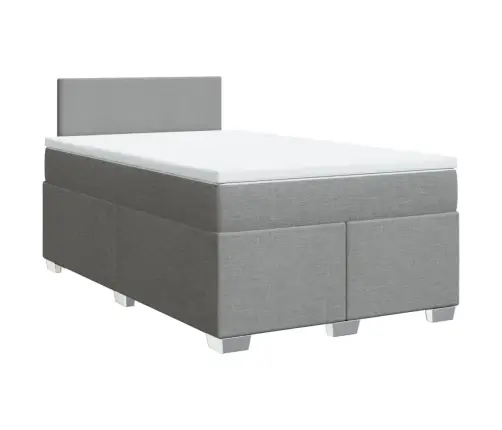 Atsperu Gulta Ar Matraci, Gaiši Pelēka Audums, 120X200Cm Vidaxl