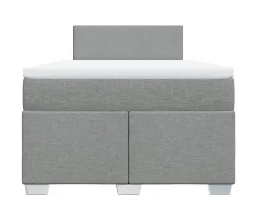 Atsperu Gulta Ar Matraci, Gaiši Pelēka Audums, 120X200Cm Vidaxl