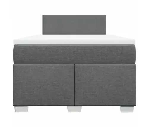 Atsperu Gulta Ar Matraci, Tumši Pelēka Audums, 120X200Cm Vidaxl