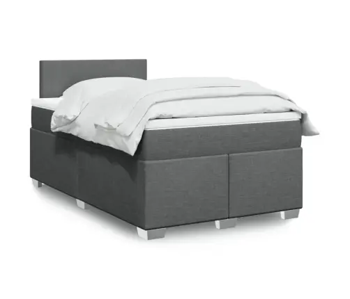 Atsperu Gulta Ar Matraci, Tumši Pelēka Audums, 120X200Cm Vidaxl