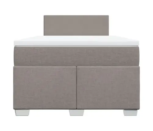 Atsperu Gultas Rāmis Ar Matraci, Pelēkbrūns, 120X200 Cm, Audums Vidaxl